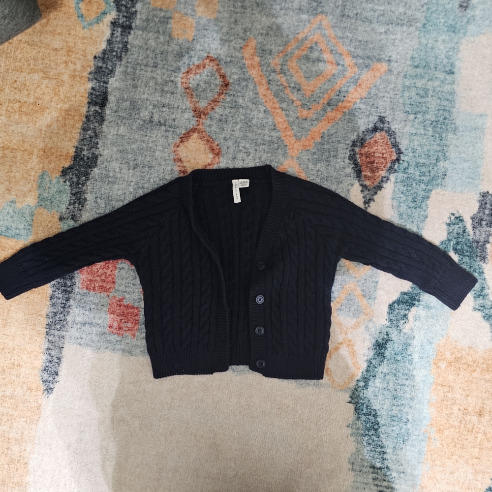 Janie and Jack Navy Cable Knit Cardigan